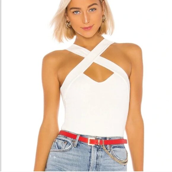 Revolve Superdown Gene cross front Bodysuit XXS - Picture 1 of 5